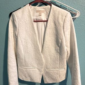 White Michael Kors embroidered blazer